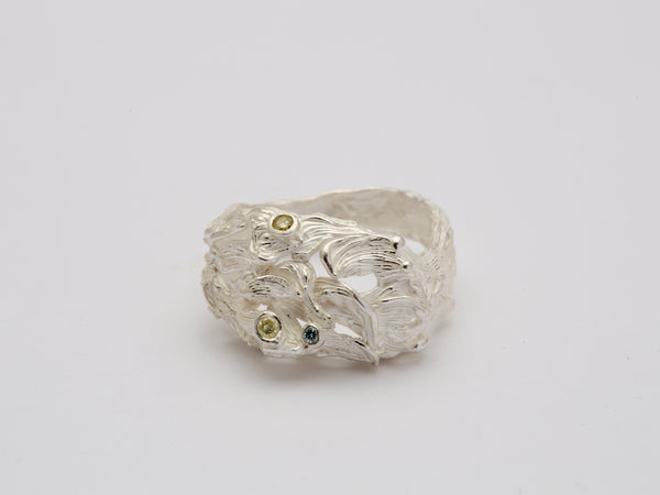 925 silver ring with diamonds 