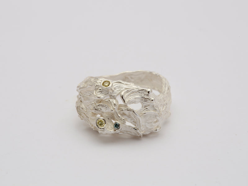 925 silver ring with diamonds 
