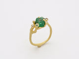18k gold ring with raw emerald 