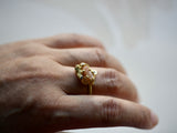 18k gold ring with raw diamond